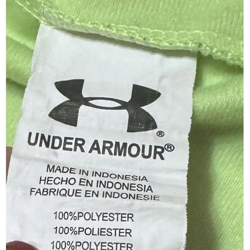 Under Armour‎ Track Jacket Boys Size 6. Neon Green Blue Sleeves Full zip